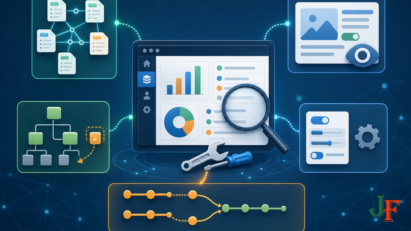Diagnostic checks for search, fields, categories, and duplicate routes