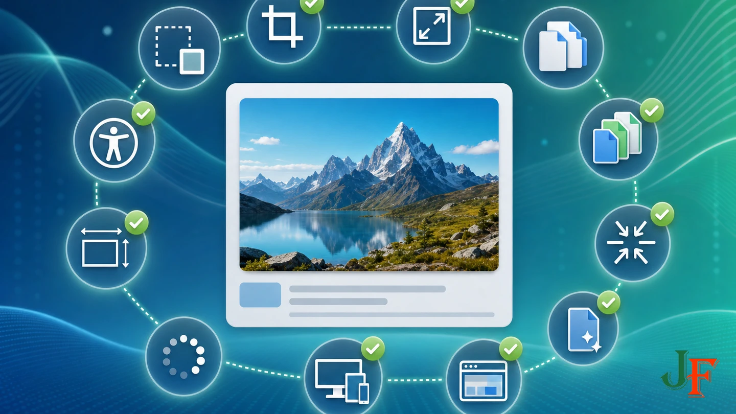 Completed quality checks surrounding an optimized article image and responsive layouts