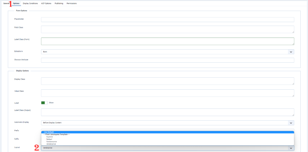 Joomla field override layout