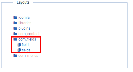 Joomla overrides layout com fields
