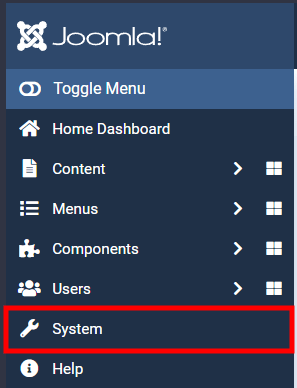 Joomla 4 left menu