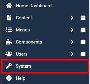 Joomla 4 left menu