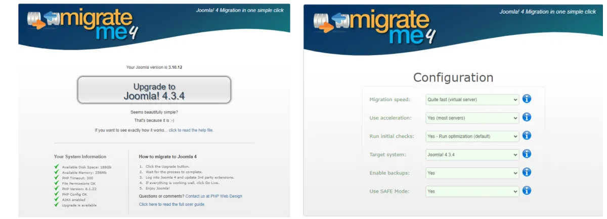 Joomla 3: MigrateMe 4