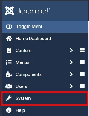 Joomla 4 left menu